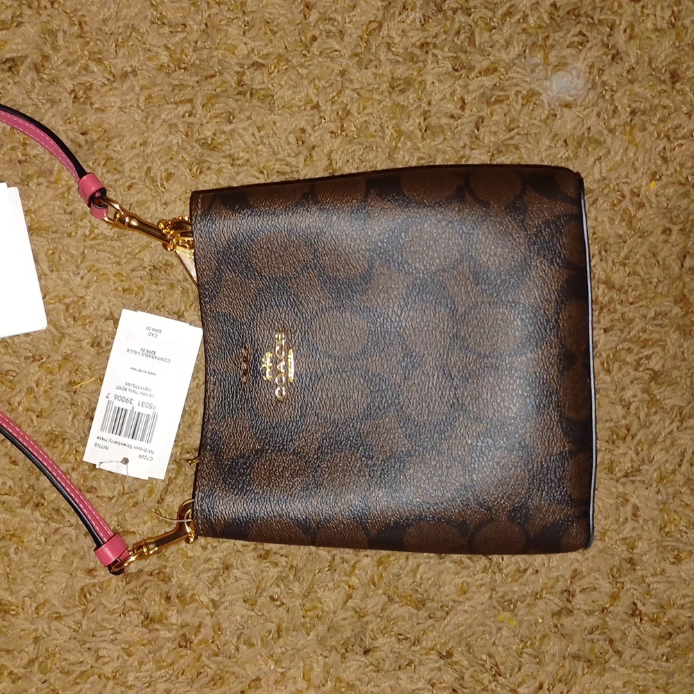 Coach mini bucket bag in signature canvas